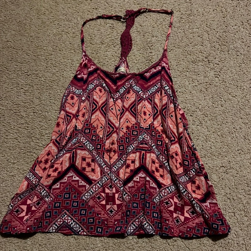 Pink print tank top